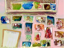 Family Photos On A Kitchen Wall