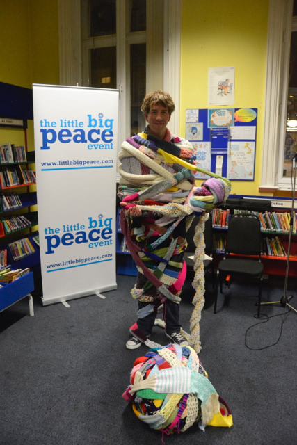 JPF wrapped in knitting